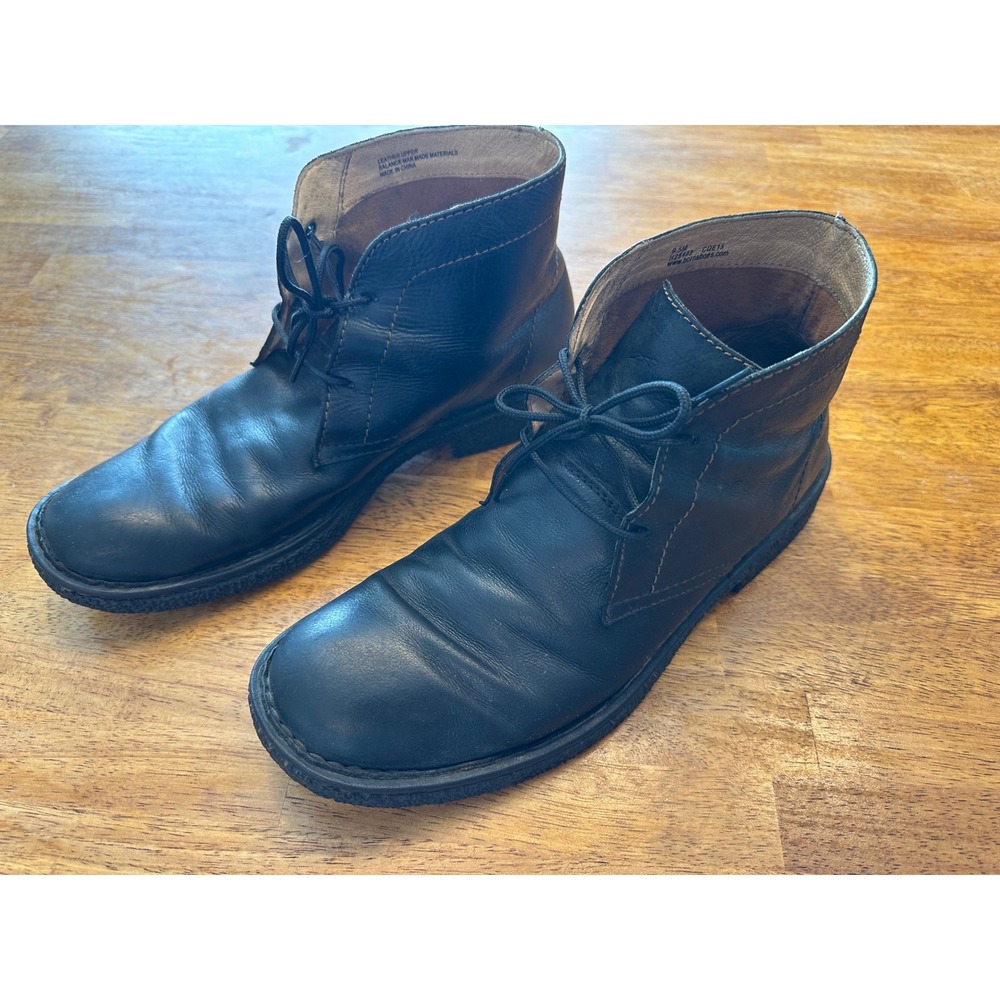 Born Mens H25403 Black Leather Chukka Boots Lace Up Desert Ankle Boots 9.5M